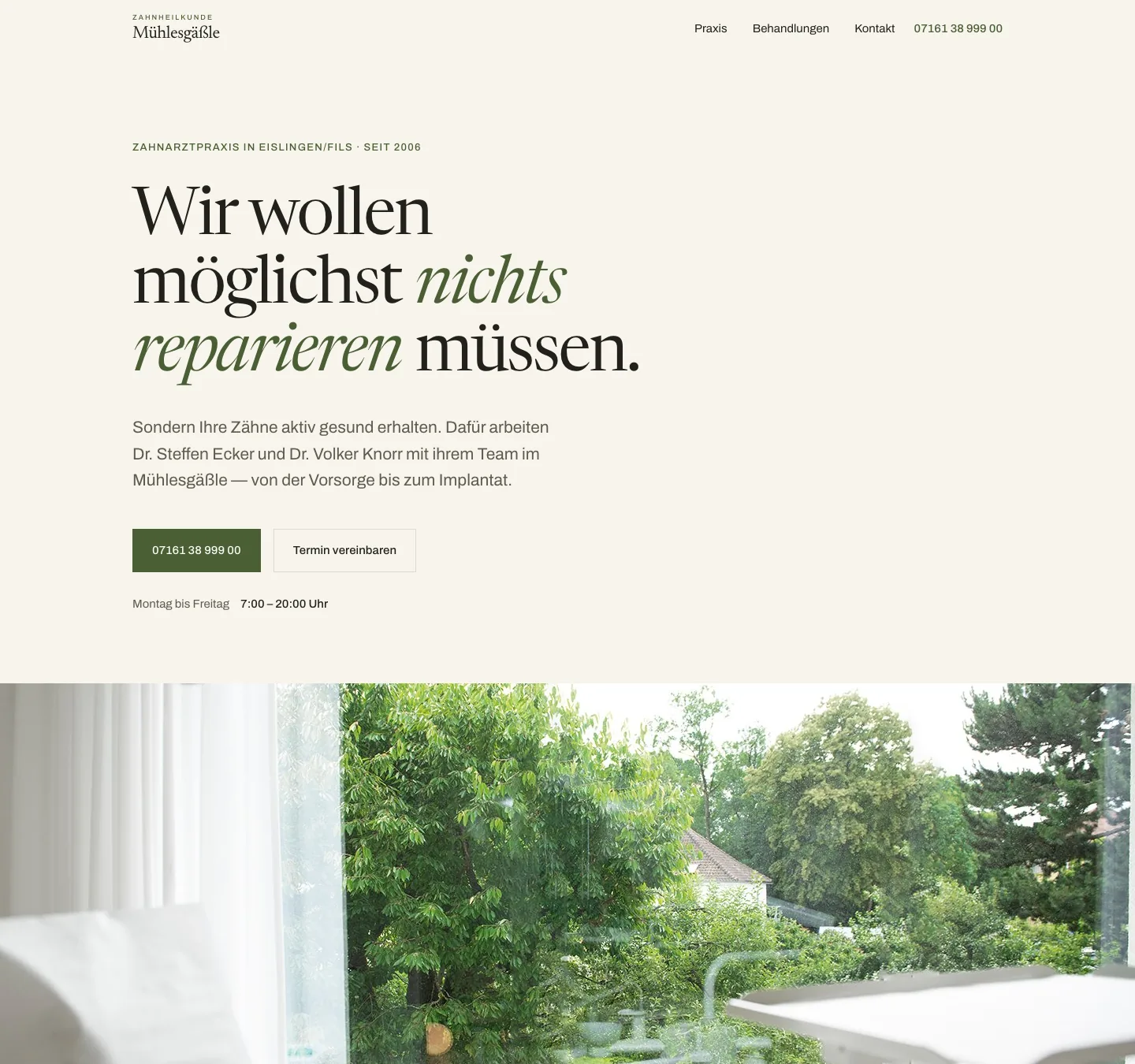 La web de Zahnheilkunde Mühlesgässle, diseñada por Aperture
